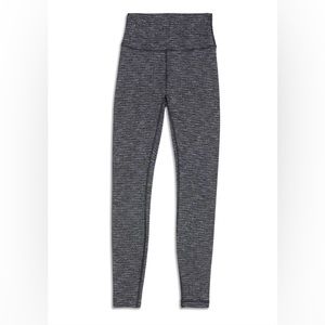 Lululemon Wunder Under High Rise Coco Pique Black White